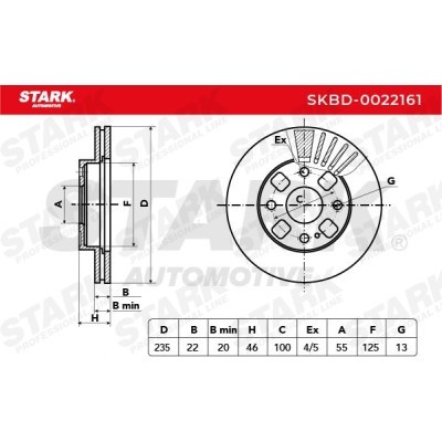 Brake Disc Stark SKBD-0022161 SKBD-0022161 - photo 3