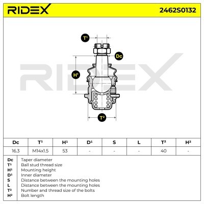 Ball Joint RIDEX 2462S0132 2462S0132 - photo 6