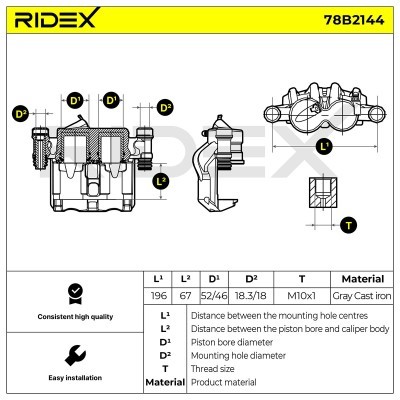 Brake Caliper RIDEX 78B2144 78B2144 - photo 6