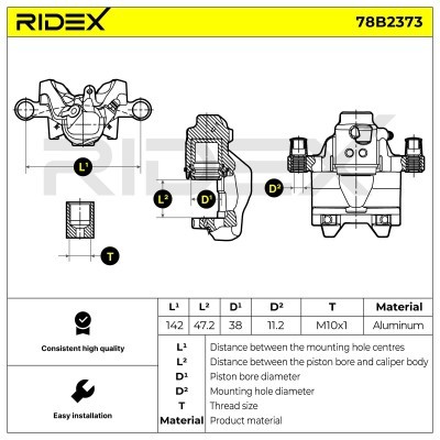 Brake Caliper RIDEX 78B2373 78B2373 - photo 3