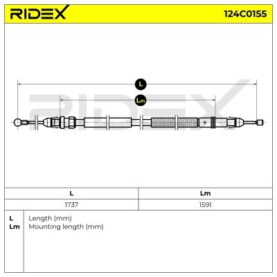 Cable Pull, Parking Brake RIDEX 124C0155 124C0155 - photo 6