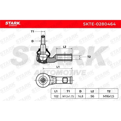 Tie Rod End Stark SKTE-0280464 SKTE-0280464 - photo 5