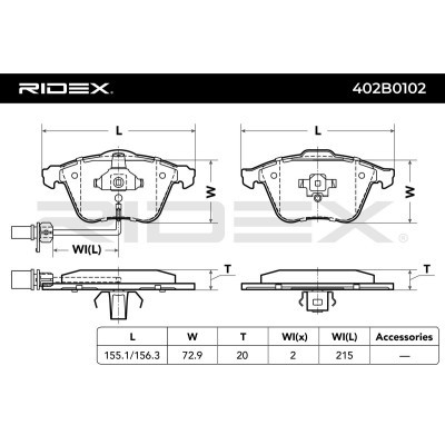 Brake Pads Set RIDEX 402B0102 402B0102 - photo 3