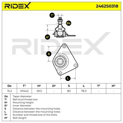 Ball Joint RIDEX 2462S0318 2462S0318 - photo 5