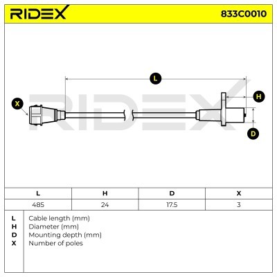 Crankshaft Pulse Sensor RIDEX 833C0010 833C0010 - photo 4