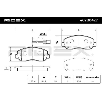 Brake Pads Set RIDEX 402B0427 402B0427 - photo 3