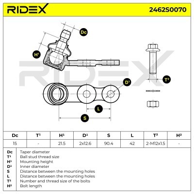 Ball Joint RIDEX 2462S0070 2462S0070 - photo 15