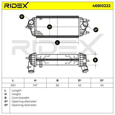 Intercooler, Charger RIDEX 468I0222 468I0222 - photo 6