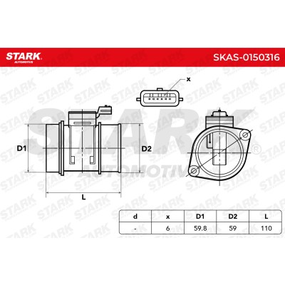 Air Mass Sensor Stark SKAS-0150316 SKAS-0150316 - photo 5