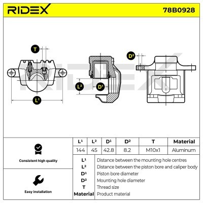 Brake Caliper RIDEX 78B0928 78B0928 - photo 6