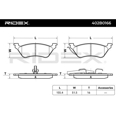 Brake Pads Set RIDEX 402B0166 402B0166 - photo 3
