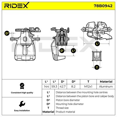 Brake Caliper RIDEX 78B0942 78B0942 - photo 3