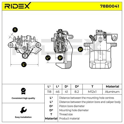 Brake Caliper RIDEX 78B0041 78B0041 - photo 5