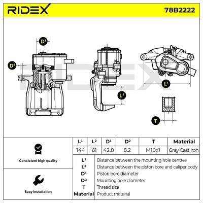 Brake Caliper RIDEX 78B2222 78B2222 - photo 6