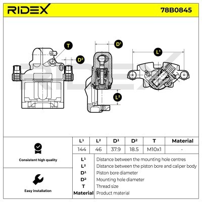 Brake Caliper RIDEX 78B0845 78B0845 - photo 6
