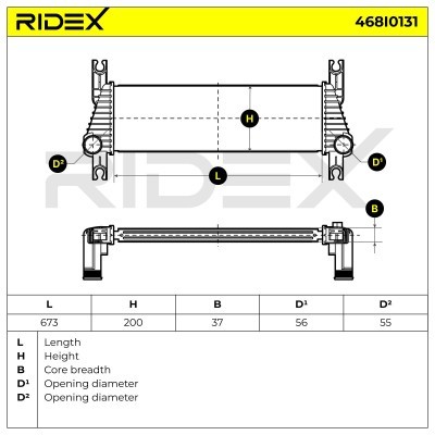 Intercooler, Charger RIDEX 468I0131 468I0131 - photo 6