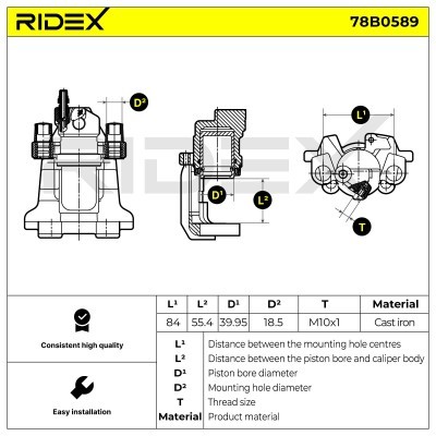 Brake Caliper RIDEX 78B0589 78B0589 - photo 6
