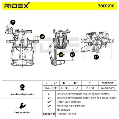 Brake Caliper RIDEX 78B1216 78B1216 - photo 3