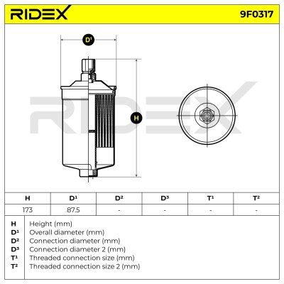 Fuel Filter RIDEX 9F0317 9F0317 - photo 8