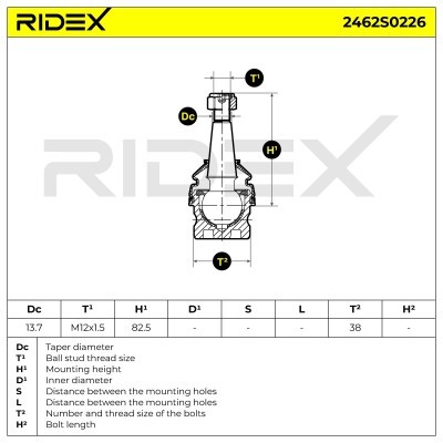 Ball Joint RIDEX 2462S0226 2462S0226 - photo 5