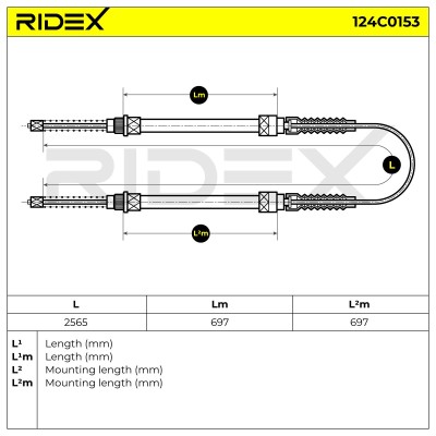 Cable Pull, Parking Brake RIDEX 124C0153 124C0153 - photo 5