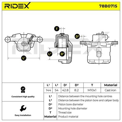 Brake Caliper RIDEX 78B0715 78B0715 - photo 6