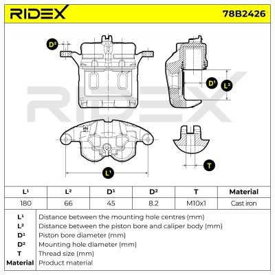 Brake Caliper RIDEX 78B2426 78B2426 - photo 7