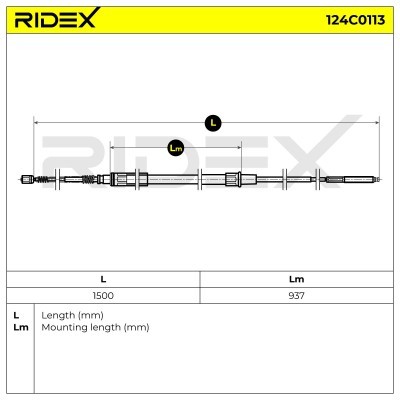 Cable Pull, Parking Brake RIDEX 124C0113 124C0113 - photo 6