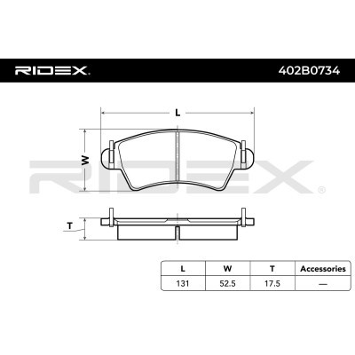 Brake Pads Set RIDEX 402B0734 402B0734 - photo 7