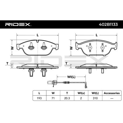 Brake Pads Set RIDEX 402B1133 402B1133 - photo 6