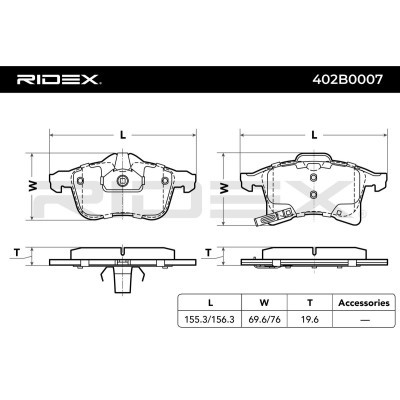 Brake Pads Set RIDEX 402B0007 402B0007 - photo 3