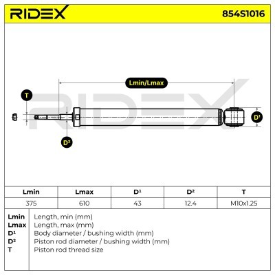 Shock Absorber RIDEX 854S1016 854S1016 - photo 8