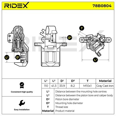 Brake Caliper RIDEX 78B0804 78B0804 - photo 5
