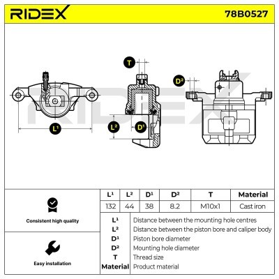 Brake Caliper RIDEX 78B0527 78B0527 - photo 5