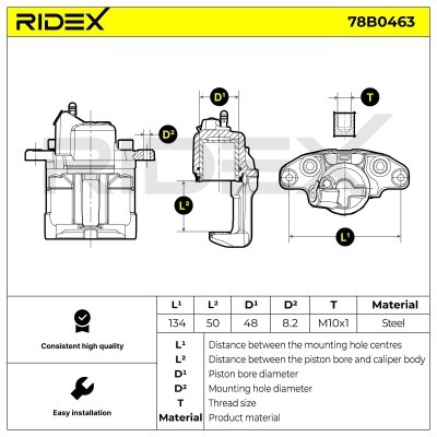 Brake Caliper RIDEX 78B0463 78B0463 - photo 5