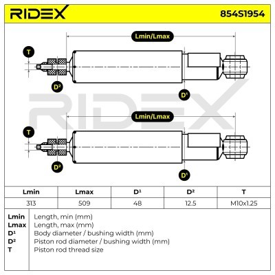 Shock Absorber RIDEX 854S1954 854S1954 - photo 5