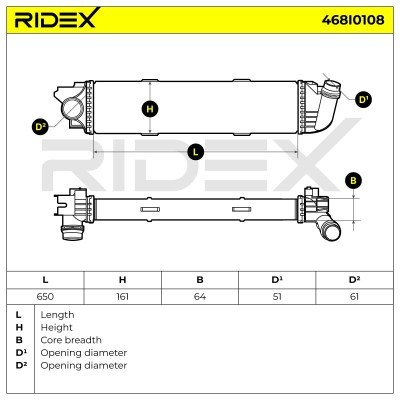 Intercooler, Charger RIDEX 468I0108 468I0108 - photo 5