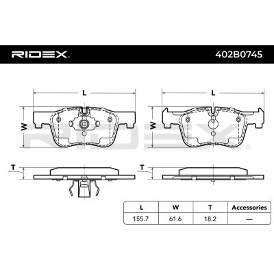 Brake Pads Set RIDEX 402B0745 402B0745 - photo 3