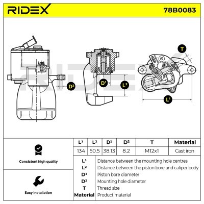 Brake Caliper RIDEX 78B0083 78B0083 - photo 5