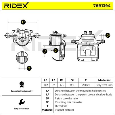Brake Caliper RIDEX 78B1394 78B1394 - photo 5