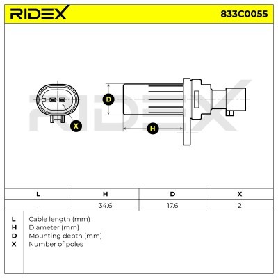 Crankshaft Pulse Sensor RIDEX 833C0055 833C0055 - photo 6