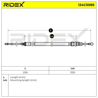 Cable Pull, Parking Brake RIDEX 124C0085 124C0085 - photo 3