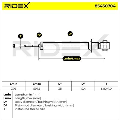 Shock Absorber RIDEX 854S0704 854S0704 - photo 9