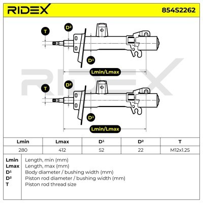 Shock Absorber RIDEX 854S2262 854S2262 - photo 6