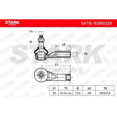 Tie Rod End Stark SKTE-0280225 SKTE-0280225 - photo 6
