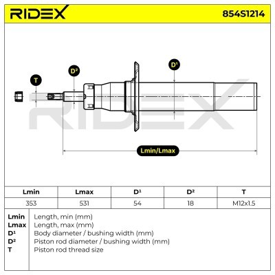 Shock Absorber RIDEX 854S1214 854S1214 - photo 8