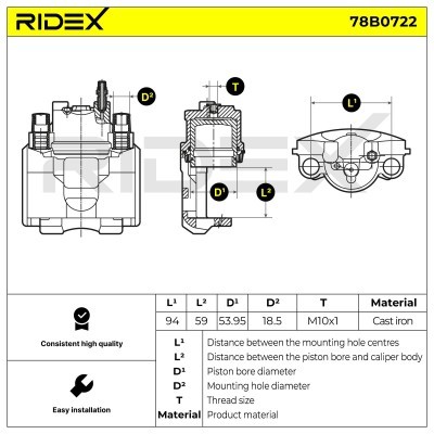 Brake Caliper RIDEX 78B0722 78B0722 - photo 4