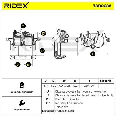 Brake Caliper RIDEX 78B0688 78B0688 - photo 5