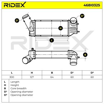 Intercooler, Charger RIDEX 468I0325 468I0325 - photo 5