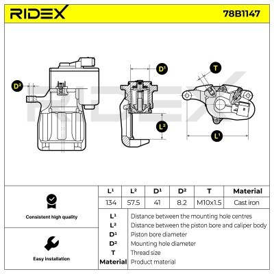 Brake Caliper RIDEX 78B1147 78B1147 - photo 6